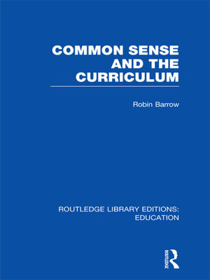 cover image of Common Sense and the Curriculum